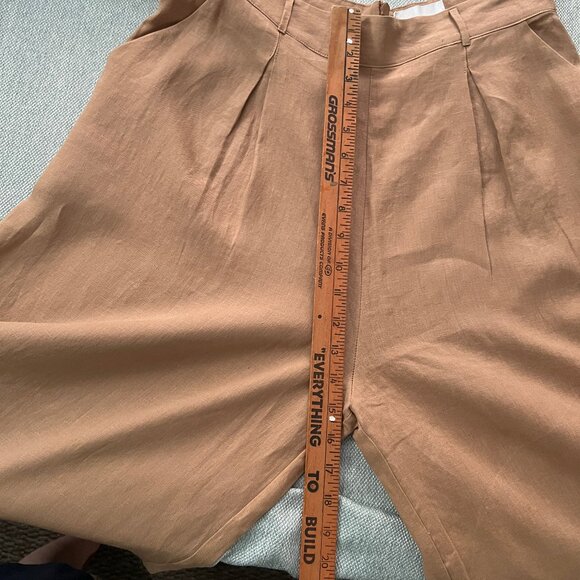 ANTHROPOLOGIE x RUMER LINEN PALAZZO PANTS WARM CAMEL SIZE L* ( MUST READ ) - Picture 8 of 13